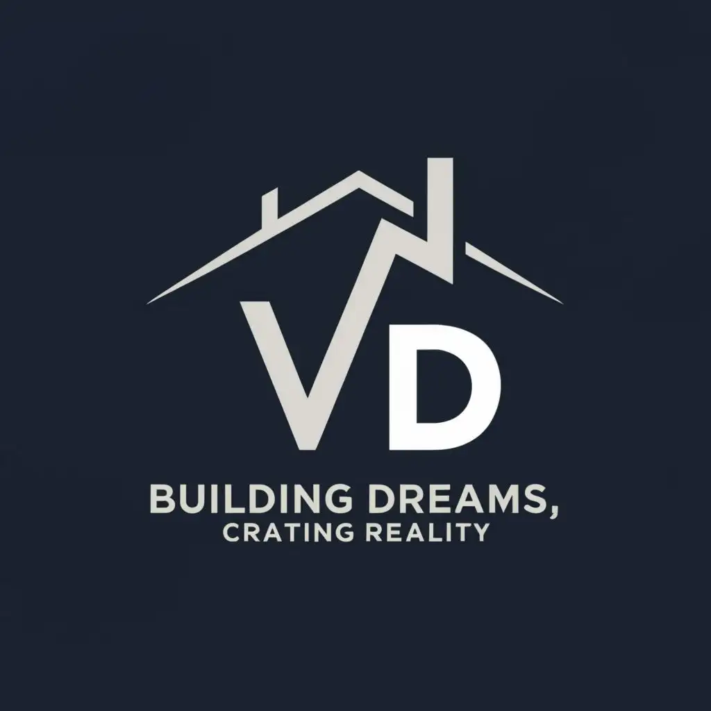 LOGO-Design-For-DreamCraft-Realty-Typography-with-VD-Emblem