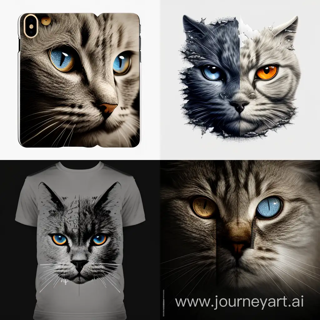Unique-Cat-Duo-Grey-Folded-Ear-and-White-British-Shorthair-with-Cyber-Cats-Logo