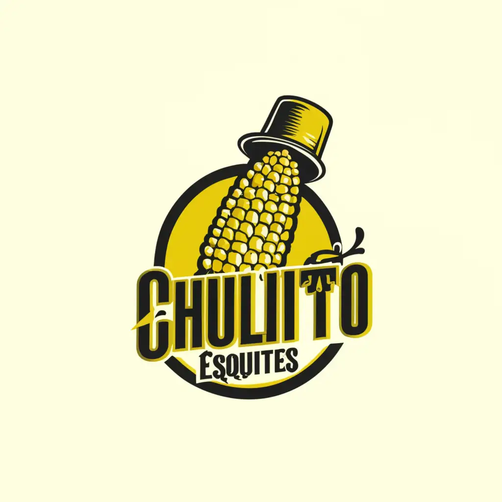 a logo design,with the text "Chulito esquites", main symbol:An ear of corn with a pimp's hat,Moderate,clear background