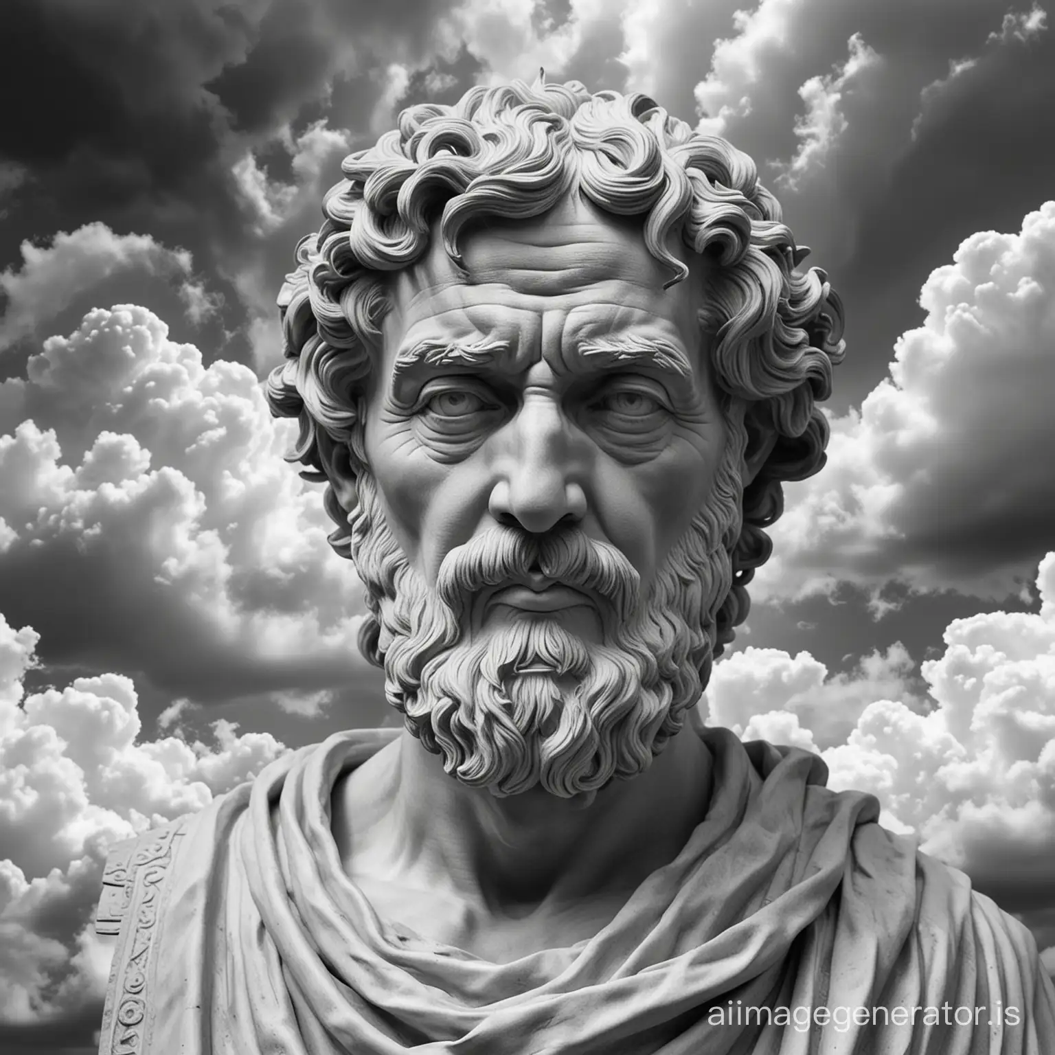 Sculpture-of-Serene-Philosopher-Amidst-Clouds