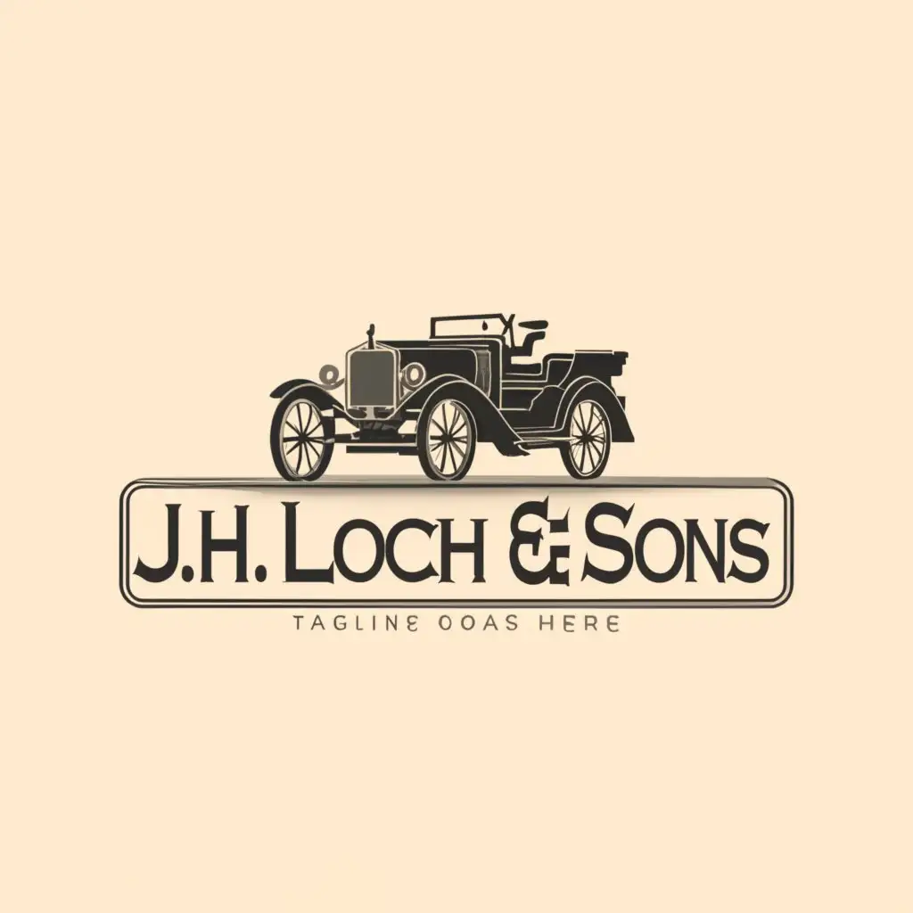 a logo design, with the text 'J.H.Loch & Sons', main symbol: Old Ford Car 1930, Moderate, be used in Automotive industry, clear background