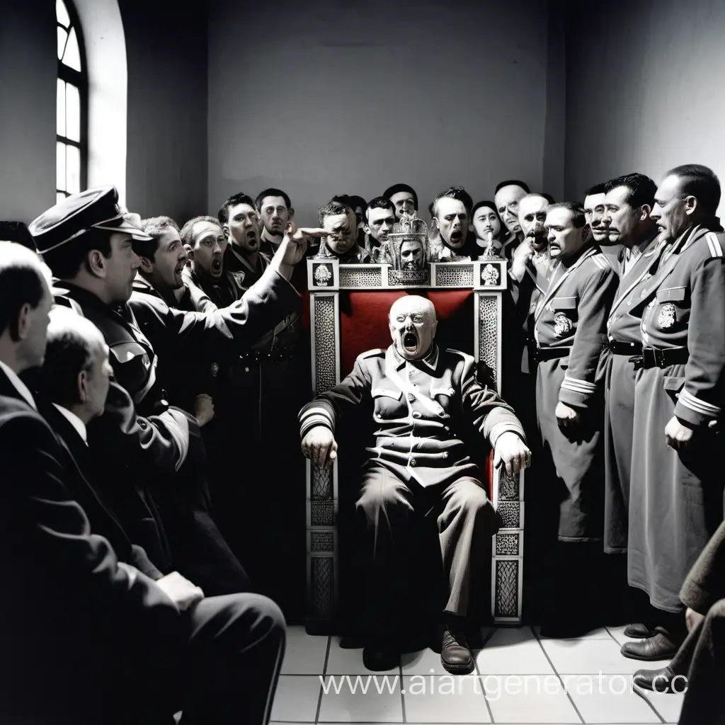 Drunken-King-of-Buchenwald-Hosting-Delegation-in-His-Throne-Room