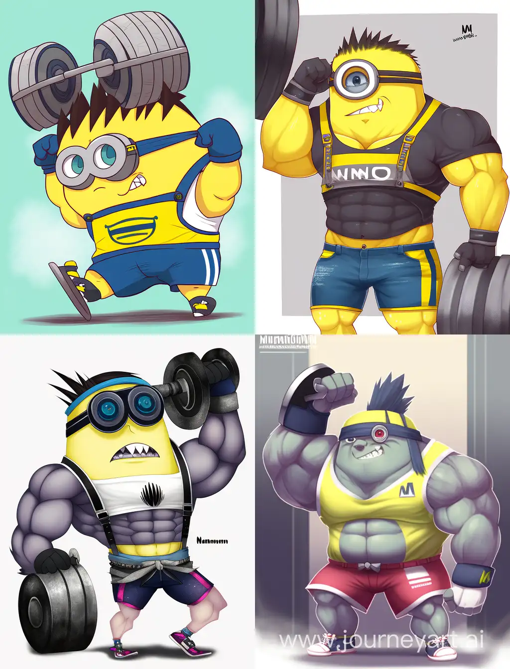 Minion is an athlete with big muscles