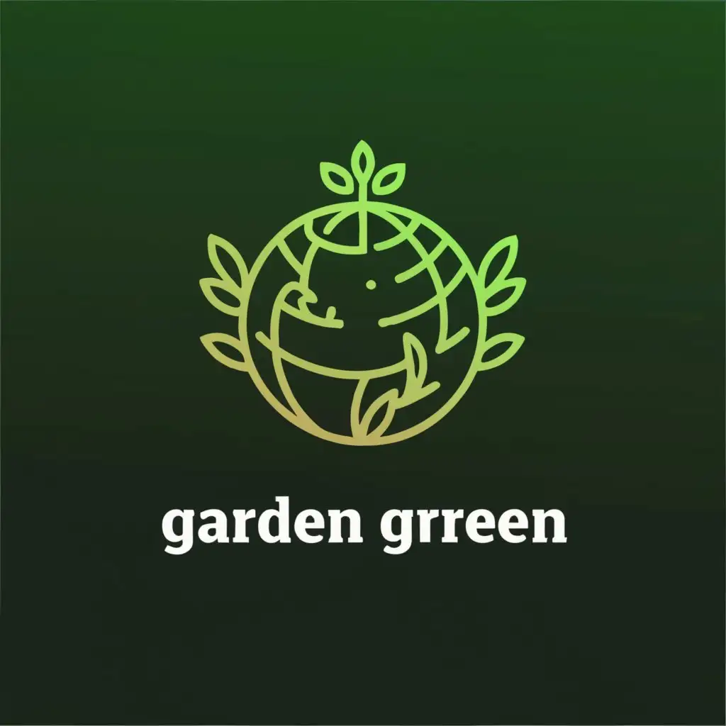 a logo design,with the text "garden green", main symbol:all planet are green,Moderate,clear background