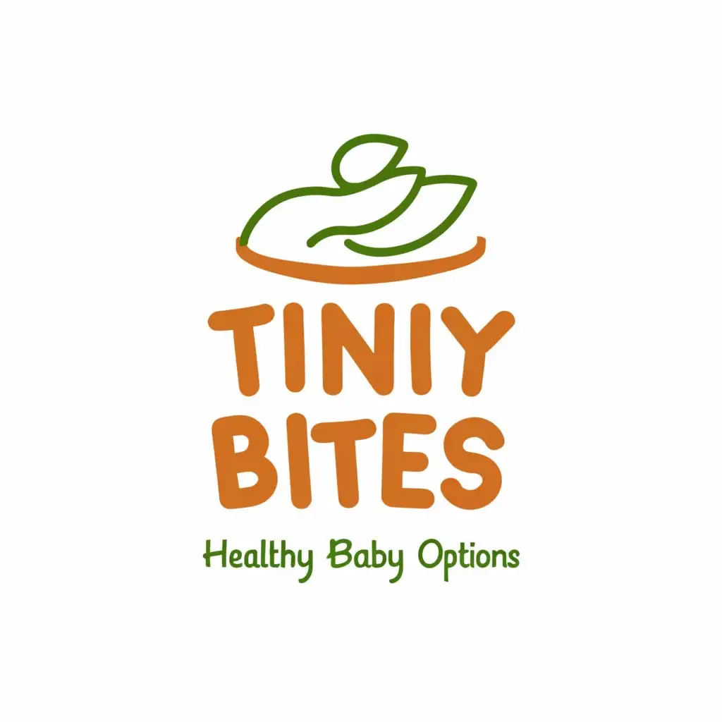 a logo design,with the text "Tiny Bites", main symbol:baby food,Minimalistic,be used in Home Family industry,clear background