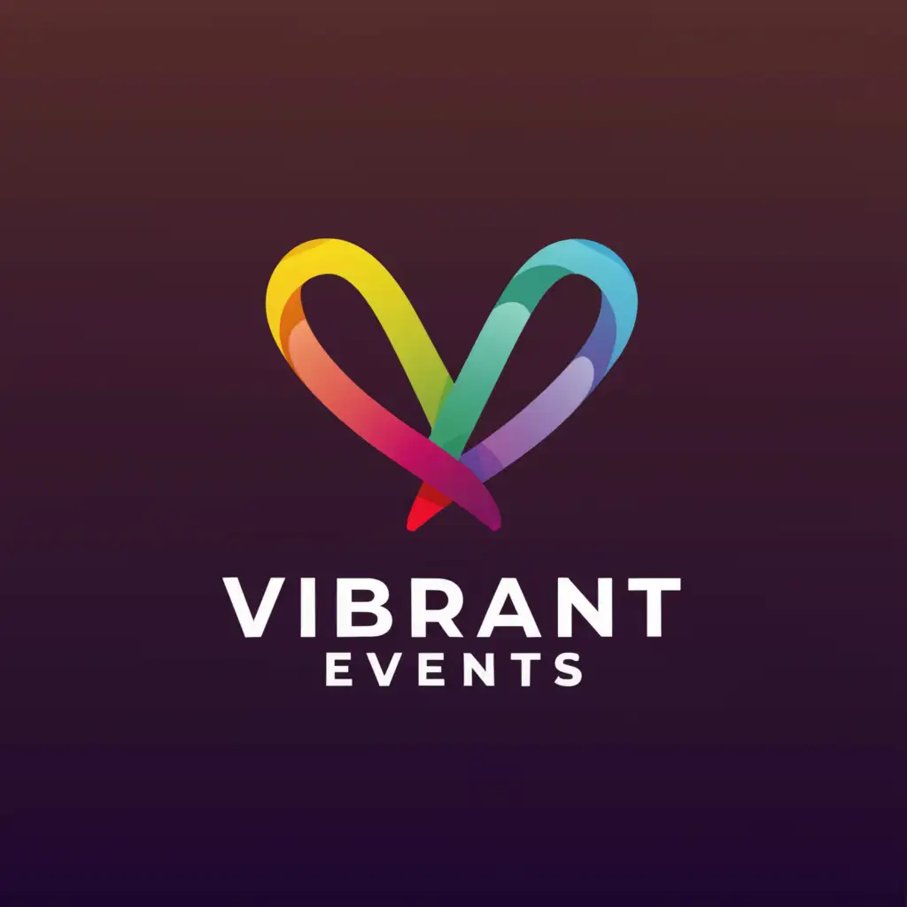 a logo design,with the text "Vibrant events", main symbol:a v letter,Moderate,be used in Events industry,clear background