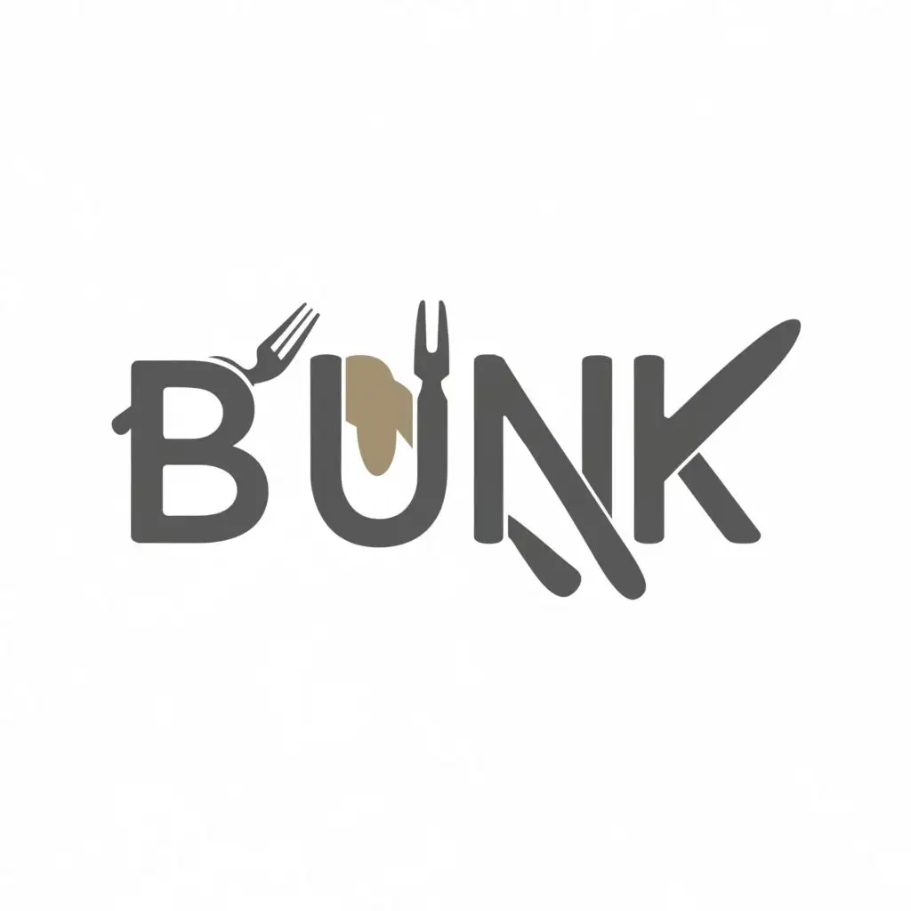 a logo design,with the text "BUNK", main symbol:Food,Moderate,be used in Restaurant industry,clear background