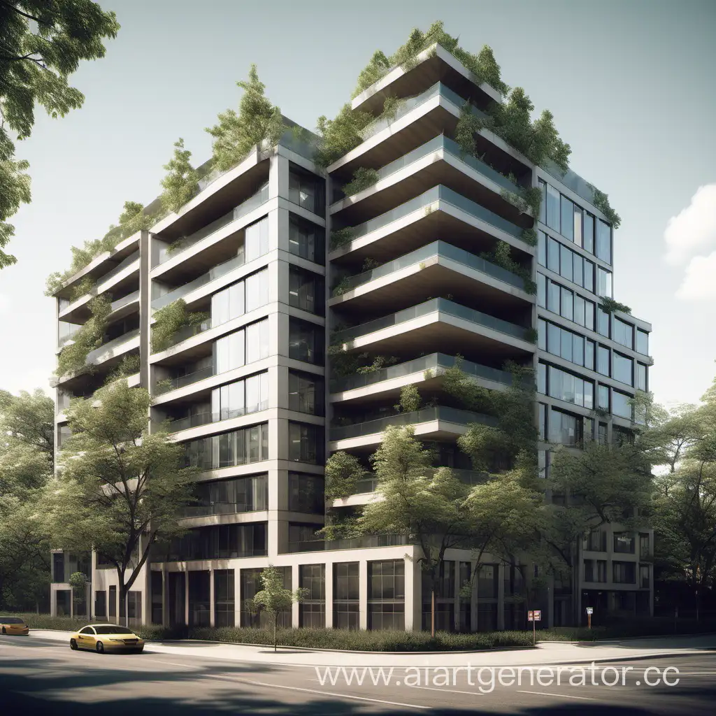 Contemporary-Urban-Architecture-Modern-5Story-Building-Surrounded-by-Trees