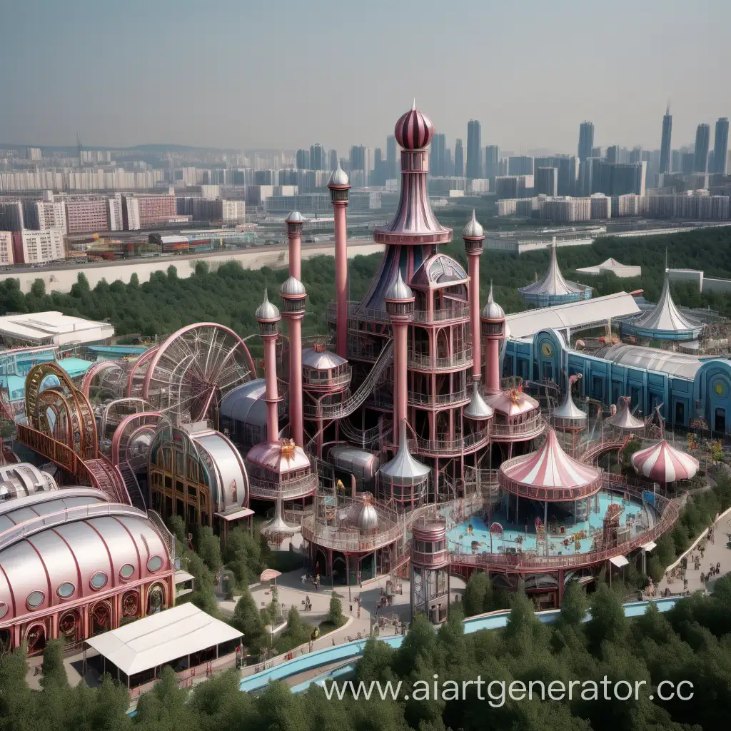 Cityscape-Amusement-Park-in-Industrial-Silver-Smelting-Style
