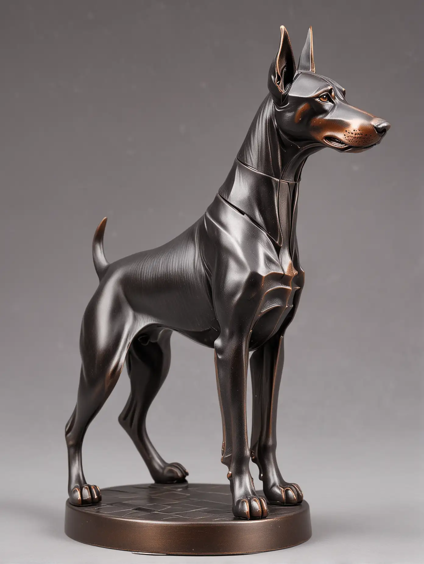 metal Chess piece in the shape of a doberman


