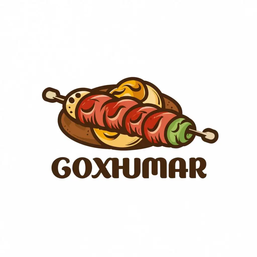 logo, Kebabs, with the text "goxhumar", typography, be used in Restaurant industry