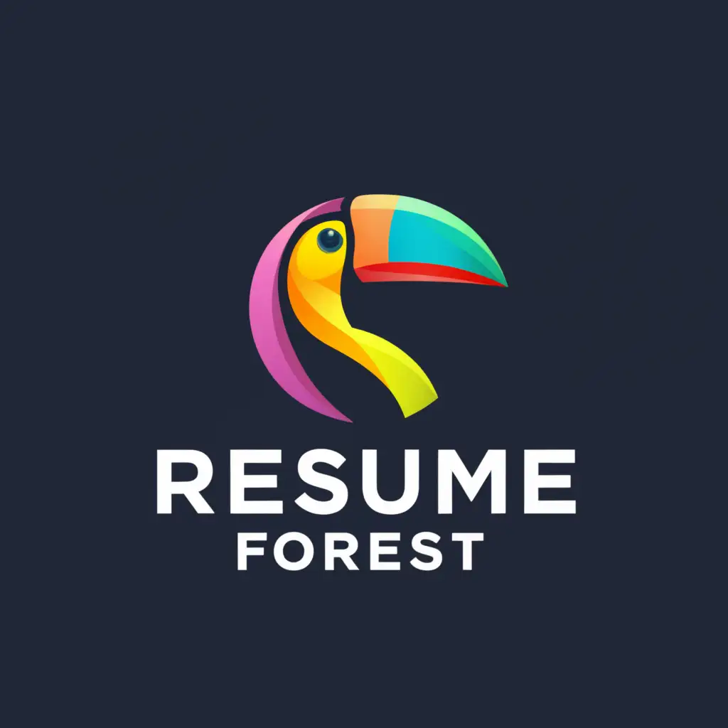 LOGO-Design-for-Resume-Forest-Tropical-Toucan-Theme-on-Clear-Background