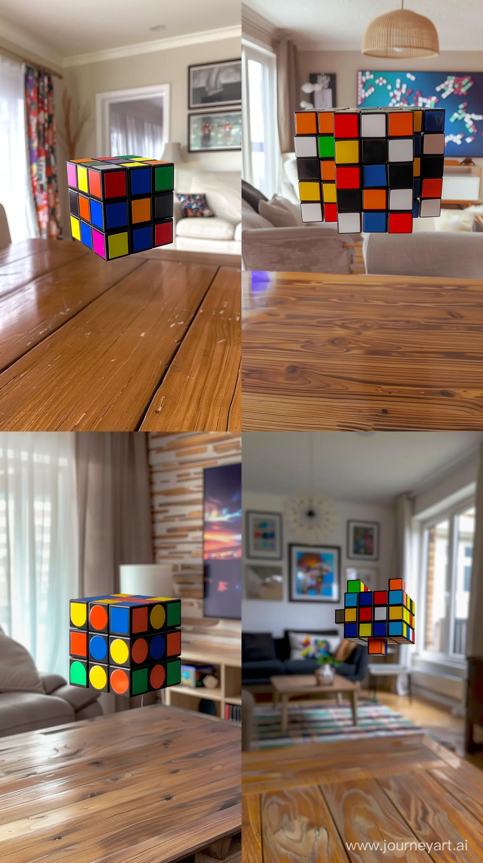 Vibrant-Rubiks-Cube-Puzzle-on-a-Wooden-Table-in-Welllit-Living-Room