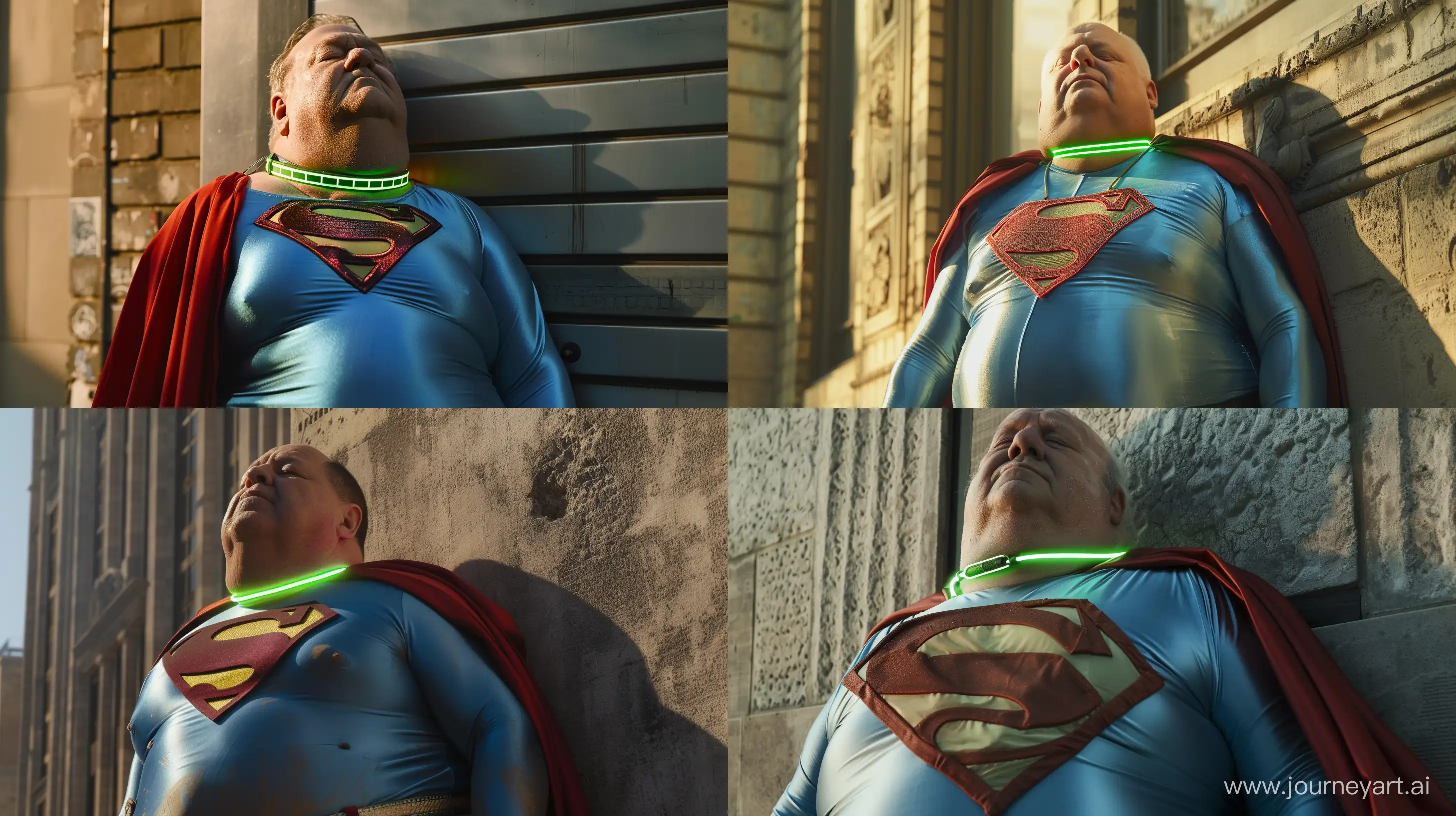 Eccentric-Superman-Dreams-Unconventional-Slumber-in-Neon-Collar