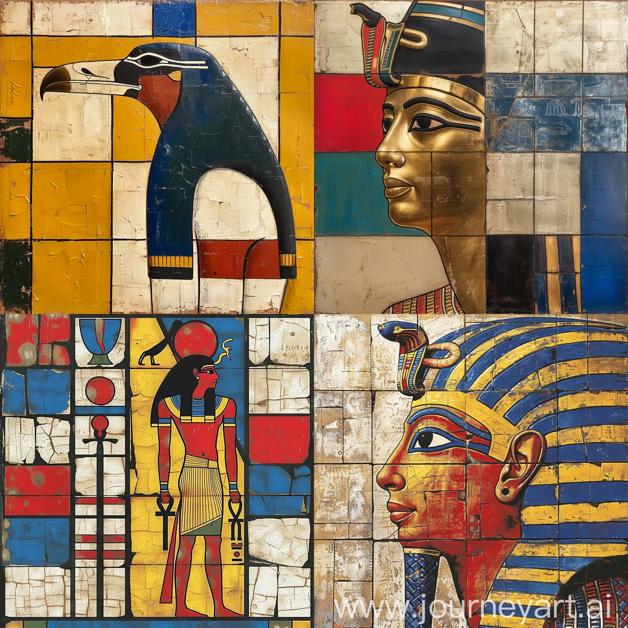 Modernized-Egyptian-Art-with-Piet-Mondrians-Influence