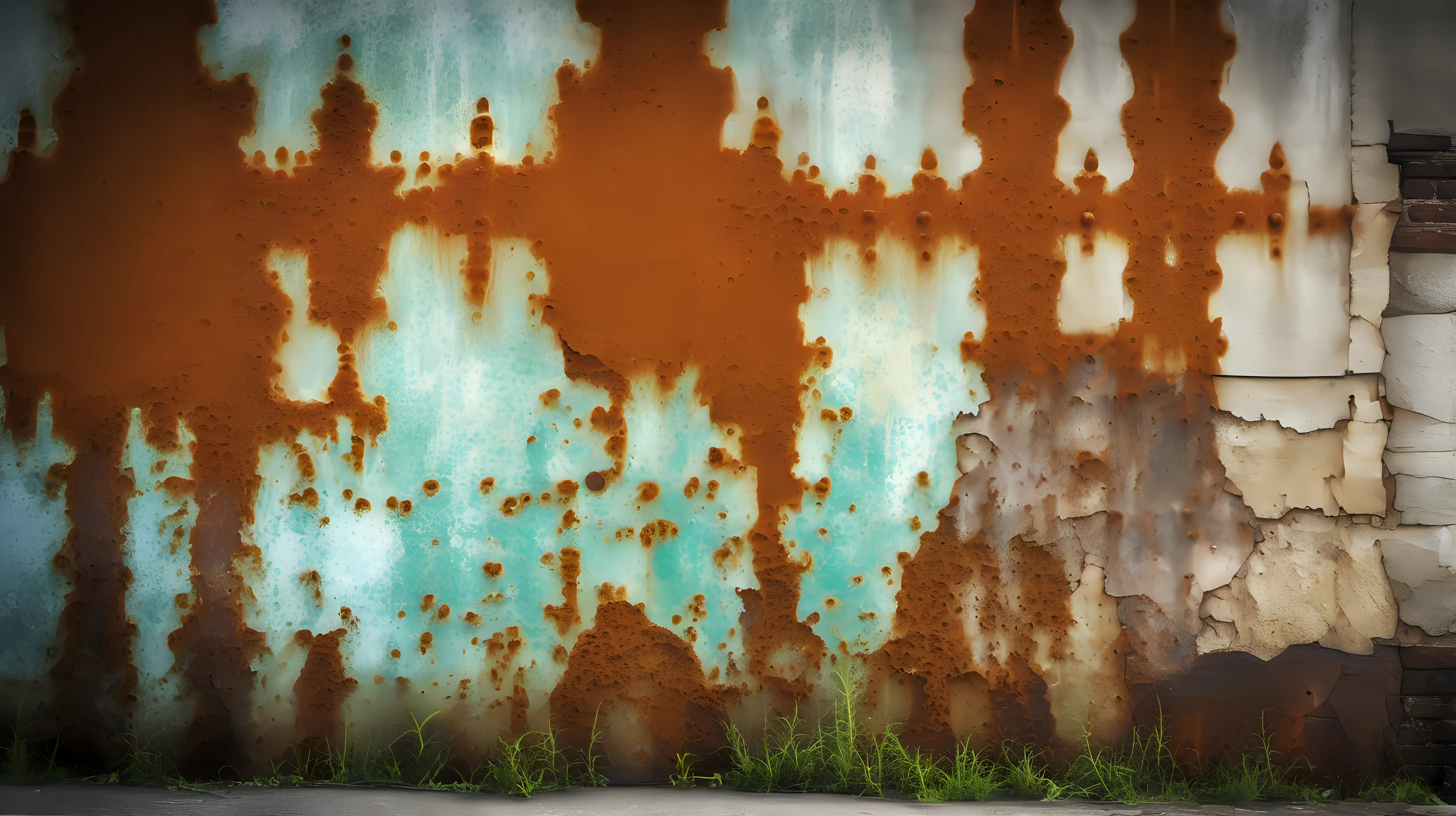 Weathered Patina on Old Grunge Wall
