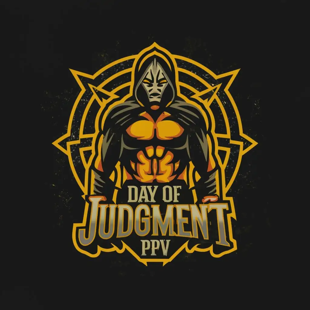 a logo design,with the text "Day Of Judgement", main symbol:A wrestling ppv of darkness,complex,be used in Sports Fitness industry,clear background