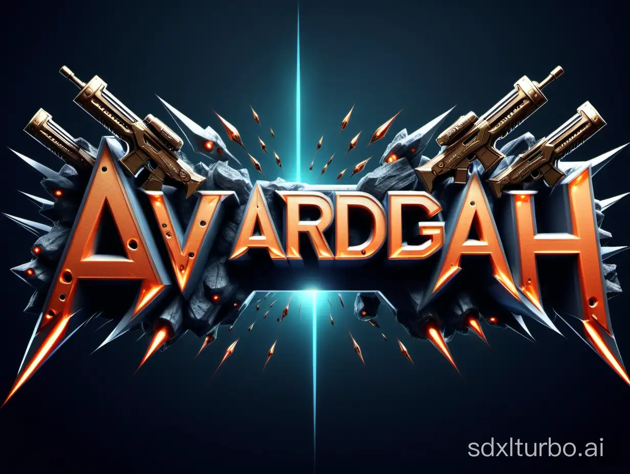 Modern-SciFi-AVARDGAH-Text-Logo-Design-with-Sharp-Edges-and-Decorative-Assets