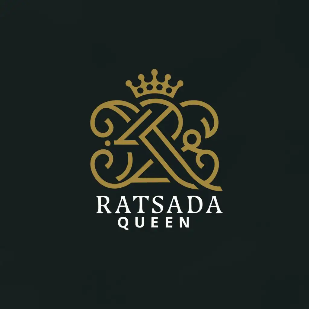 a logo design,with the text "Ratsada Queen", main symbol:Initials letter "R" and "S", a crowned Queen,Minimalistic,be used in Events industry,clear background