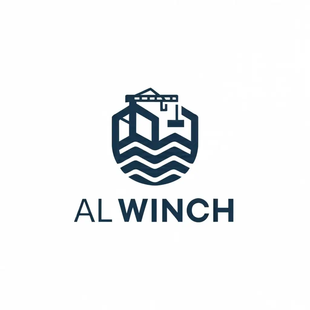 a logo design,with the text "AL WINCH", main symbol:CONSTRUCTION, SEA,complex,be used in Real Estate industry,clear background