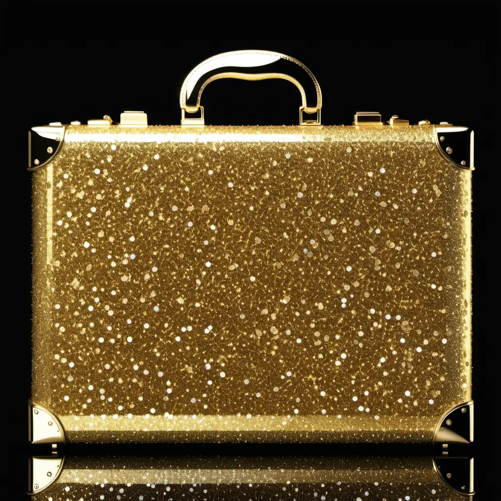 gold, luxury brief case, glitter