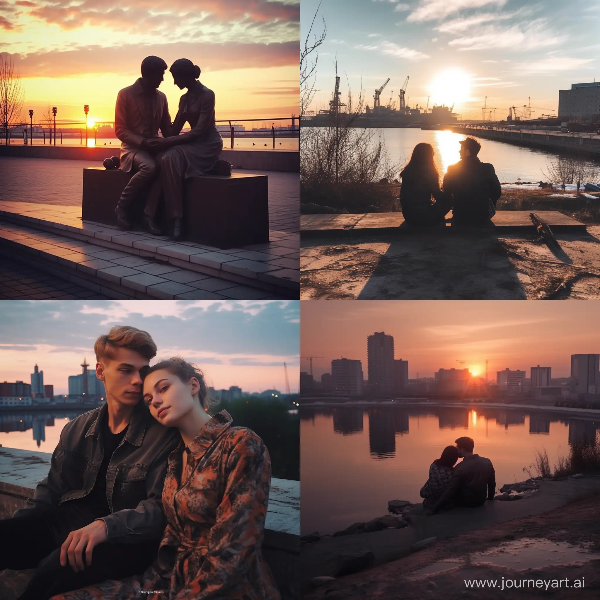 Romantic-Couple-Enjoying-Novosibirsk-Waterfront-Bliss