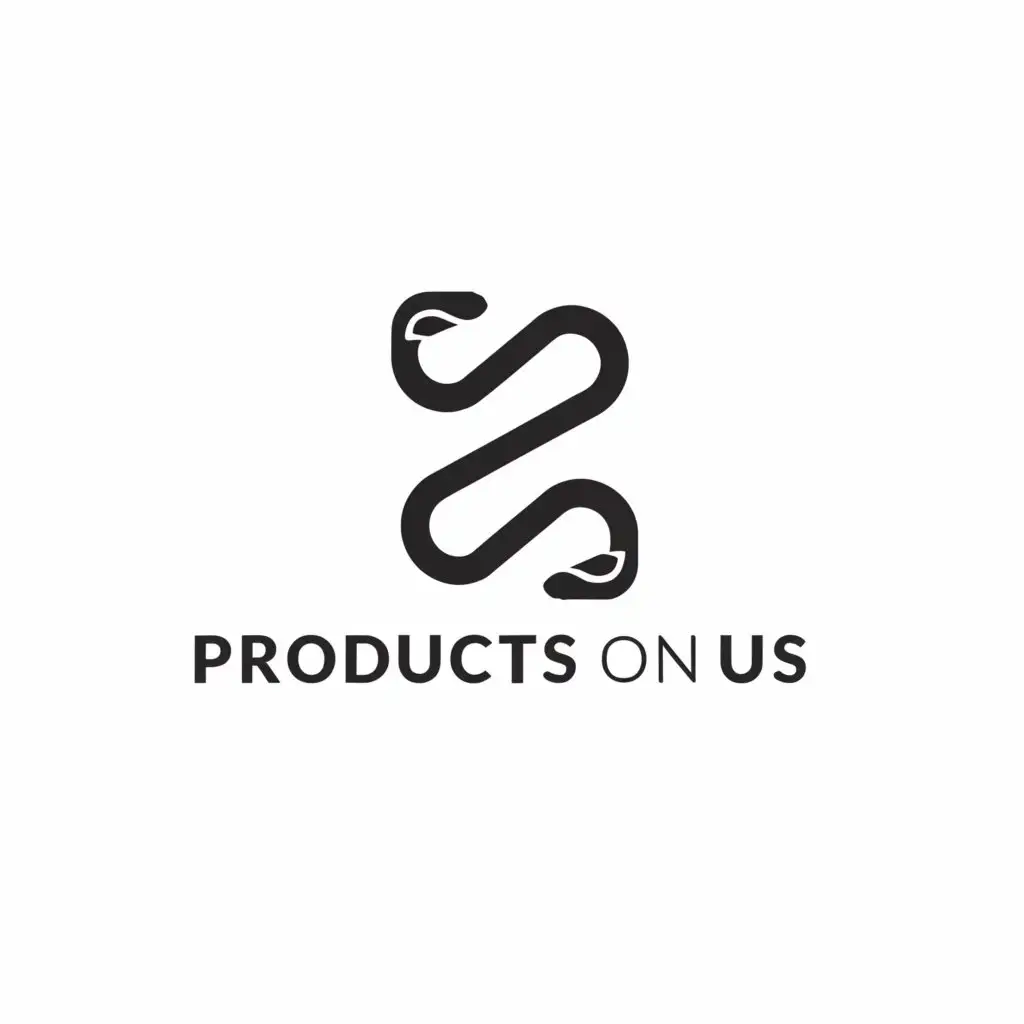 a logo design,with the text "products on us", main symbol:a snake,Moderate,clear background
