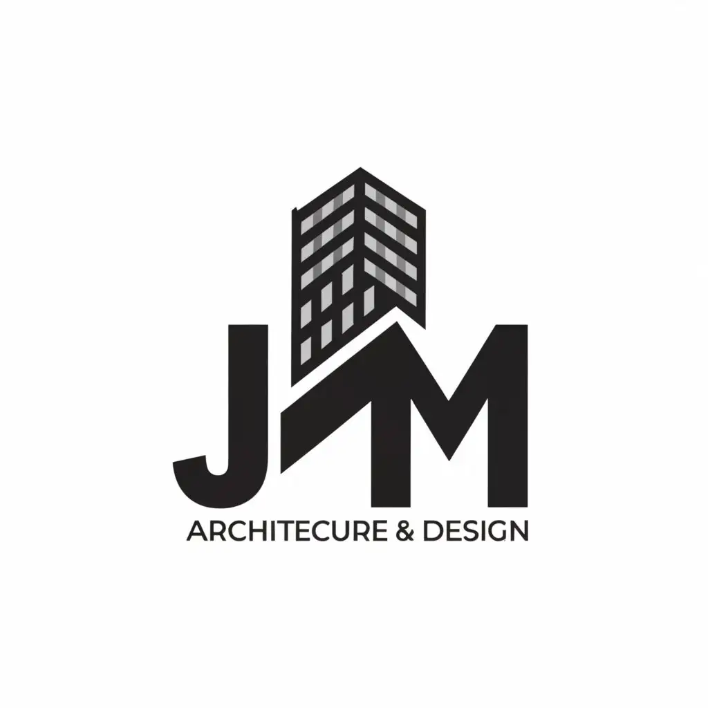 a logo design,with the text "jm architecture & design", main symbol:build, letter jm,Minimalistic,clear background