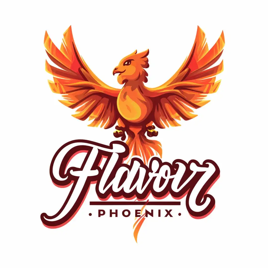 a logo design,with the text "Flavor Phoenix", main symbol:I’m looking for a logo for a food business. It’s going to originate with focusing on pizza, but I don’t want the logo limited to that, as down the road more food will be incorporated into what we provide and sell.

I want the logo to not be too busy, I want it to have a more timeless than cartoonish feel to it (I’d almost lean rustic but I don’t want to limit the creativity), I obviously want it recognizable, brandable, convey what the business actually is, and I want it to be unique. It’s a bonus if the emblem in the logo would also be able to be recognizable on its own without the text. Similar to how you can tell which car is a Jaguar without seeing the word “Jaguar” necessarily.

I do not want the logo to only be text. It needs to be more creative than that. And to reiterate what I stated above, I do not want pizza in the logo.

Business name: Flavor Phoenix
Slogan: taste reborn

Background on the business/vision: Taking everyday food that has been accepted in its mediocre form for too long, and elevating it to its full potential.

Target Market(s)
Adults

Industry/Entity Type
Food

Font styles to use
Script

Requirements
Should not have
A cartoonish feel. Gloss finish.,Minimalistic,clear background