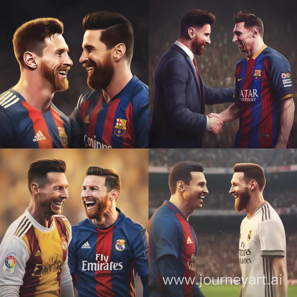Lionel Messi making Ronaldo happy
