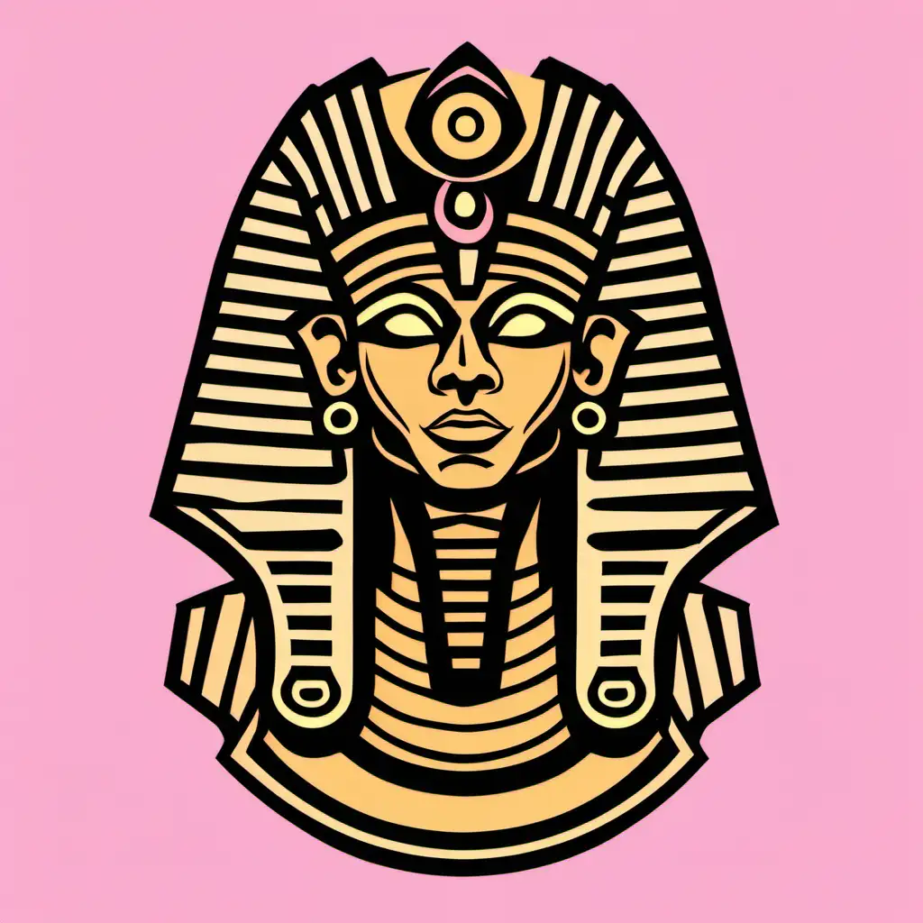 Transparent Background Icon of Egyptian God with Pink Headdress