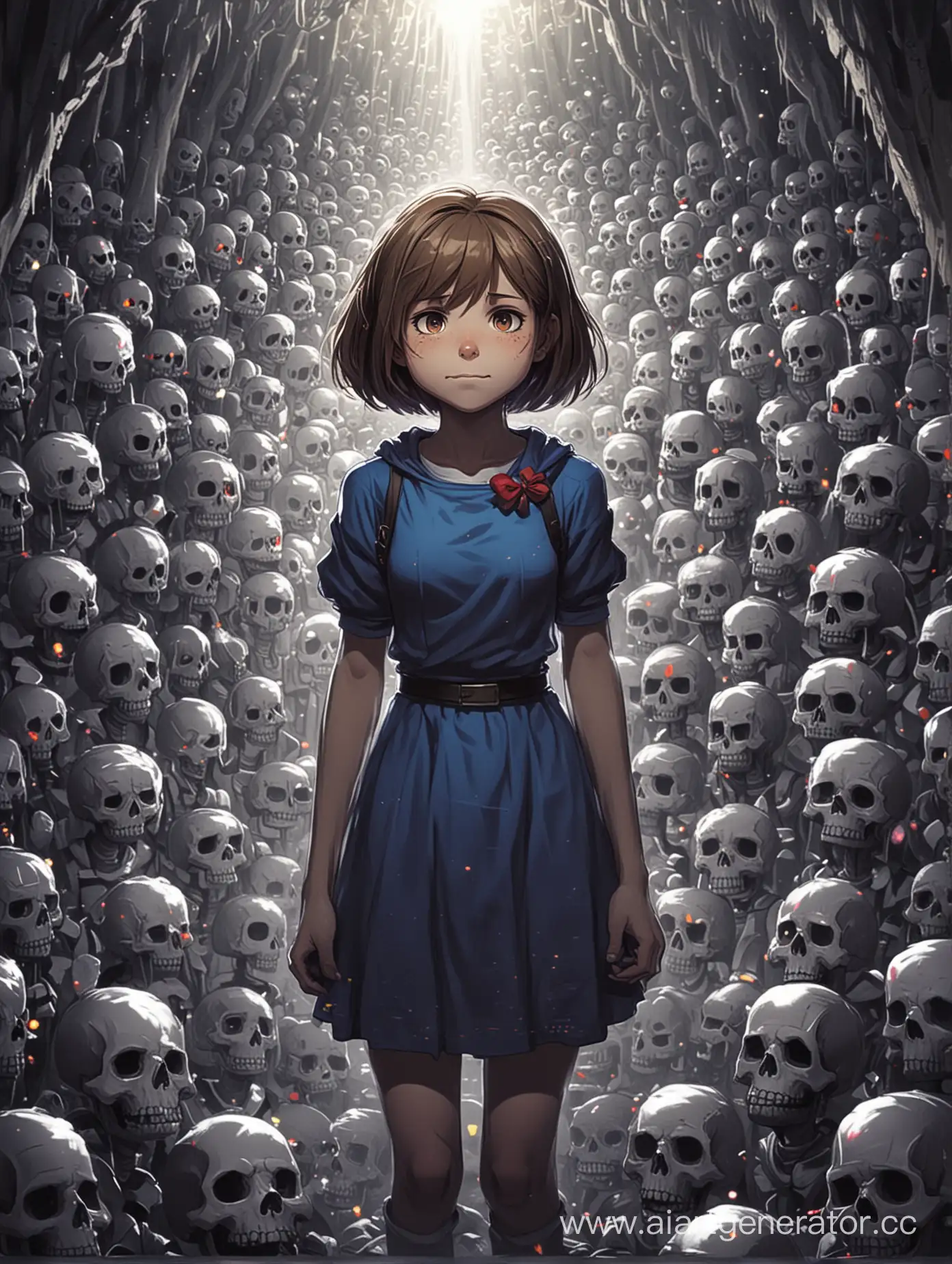 Undertale-Frisk-Surrounded-by-Human-Souls