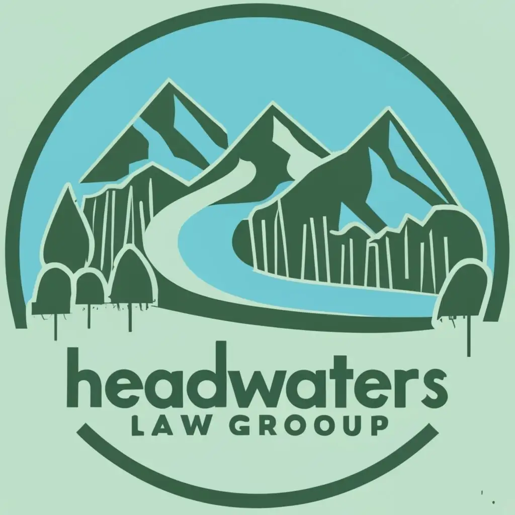 logo, river, with the text "headwaters law group", typography, be used in Legal industry
