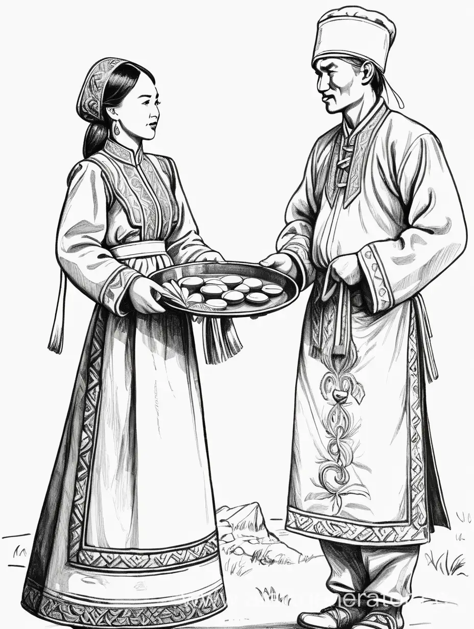 Traditional-Kazakh-Woman-Serving-Kazakh-Man-with-Honor