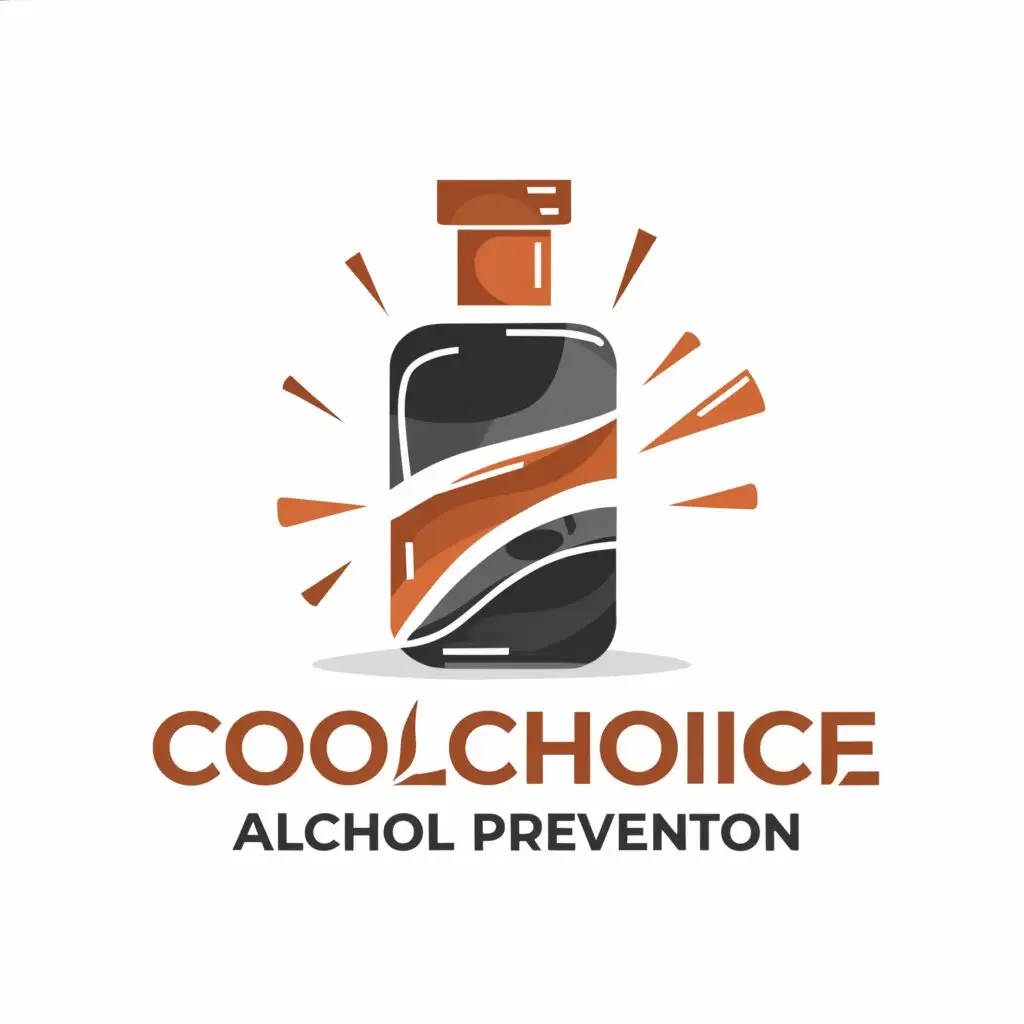 a logo design,with the text "Coolchoice Alcohol Prevention", main symbol:Liquor bottle,Minimalistic,be used in Education industry,clear background