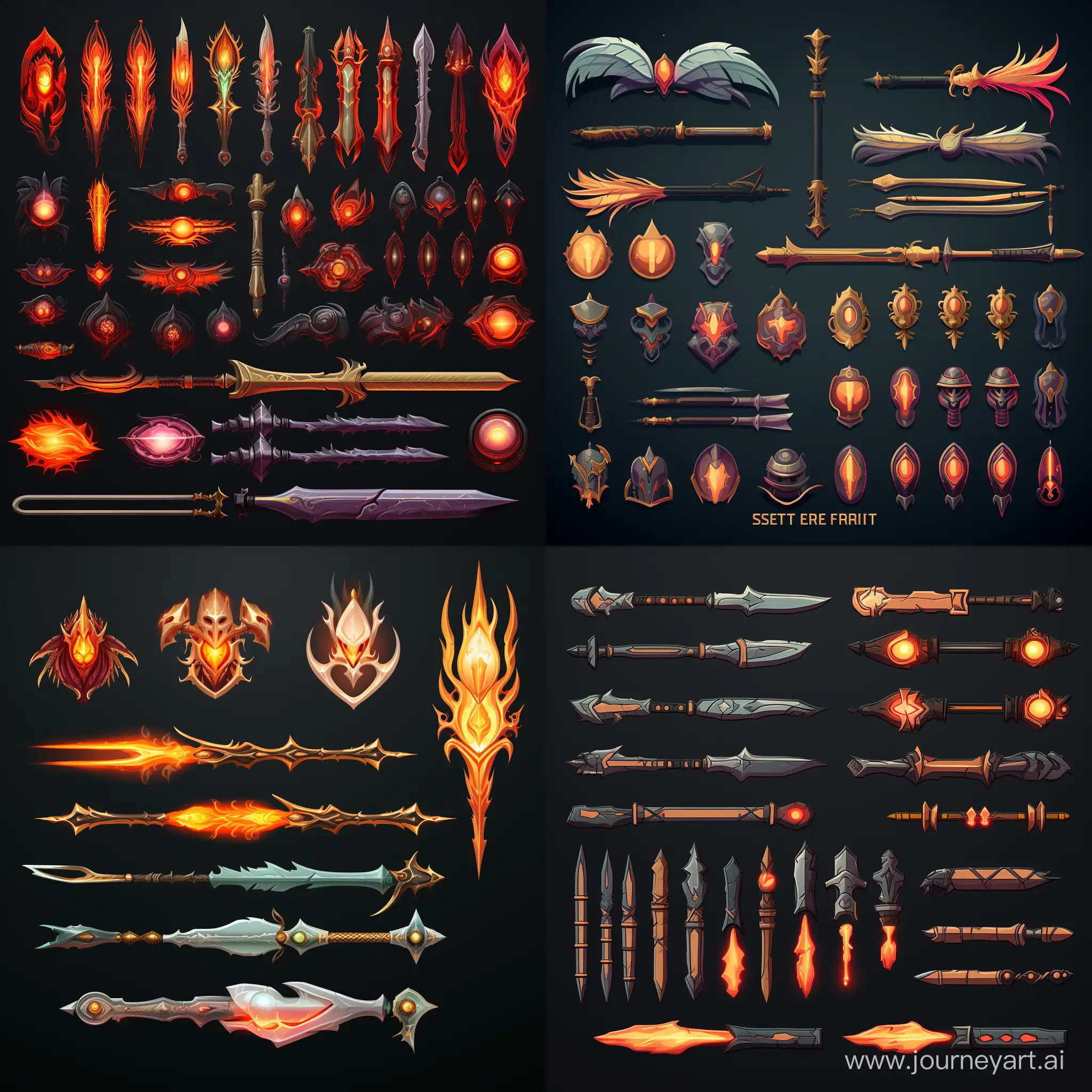 item spritesheet, effects ligh book weapons