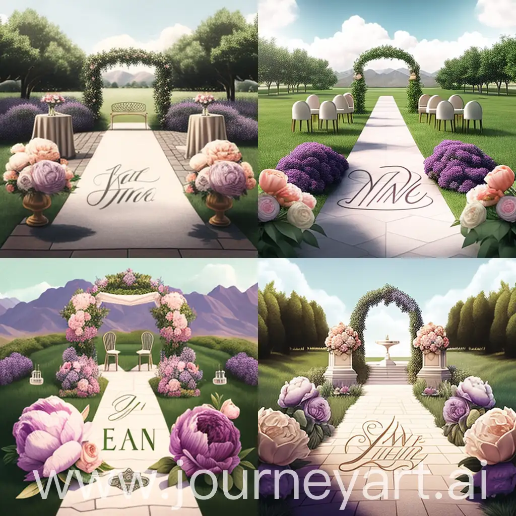 Enchanting-Lavender-and-Peach-Peony-Pathway-Wedding