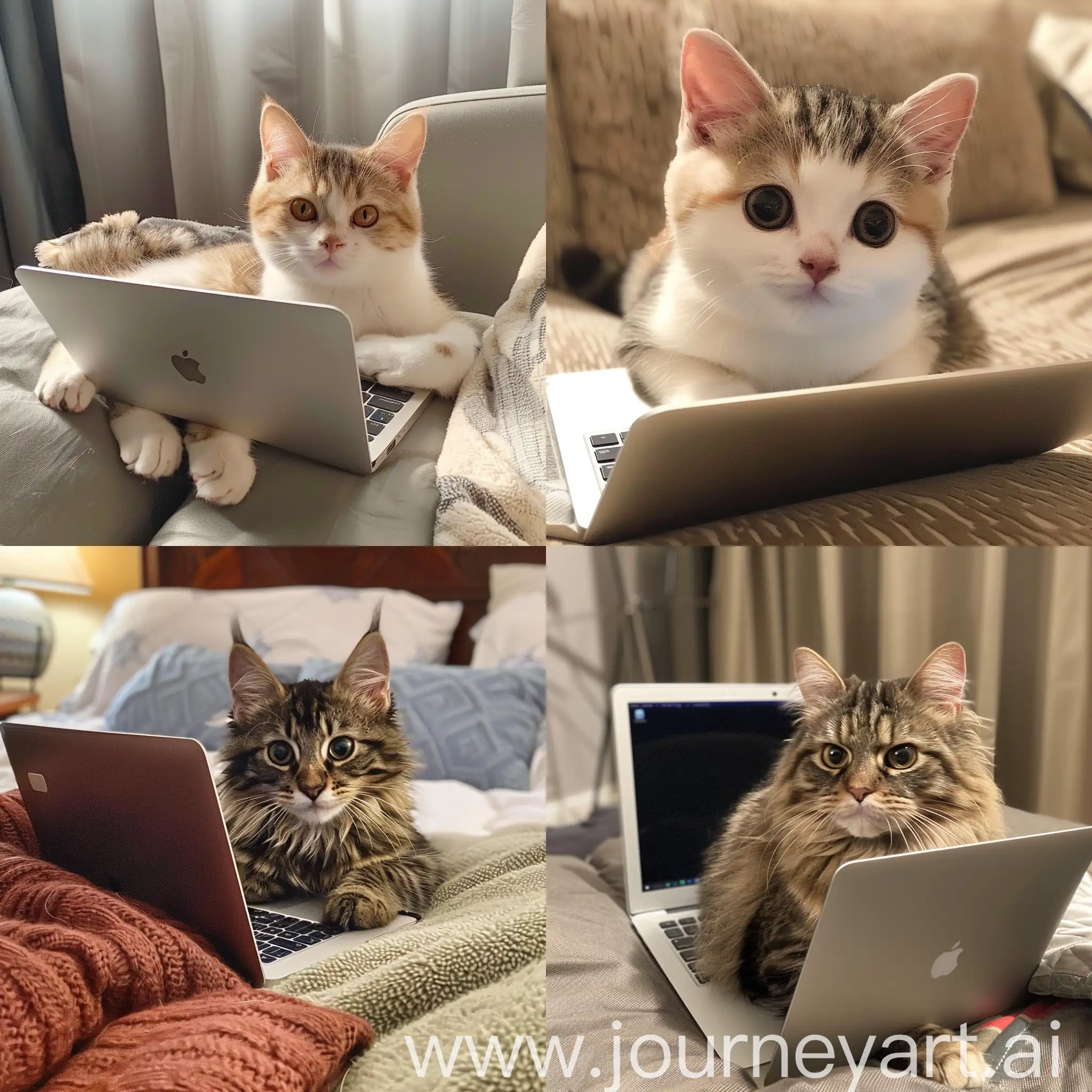 Adorable-Cat-Working-on-a-Laptop