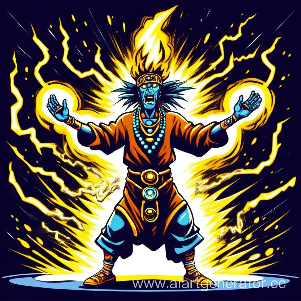 Cartoon-Shaman-Conjuring-Electrifying-Energy