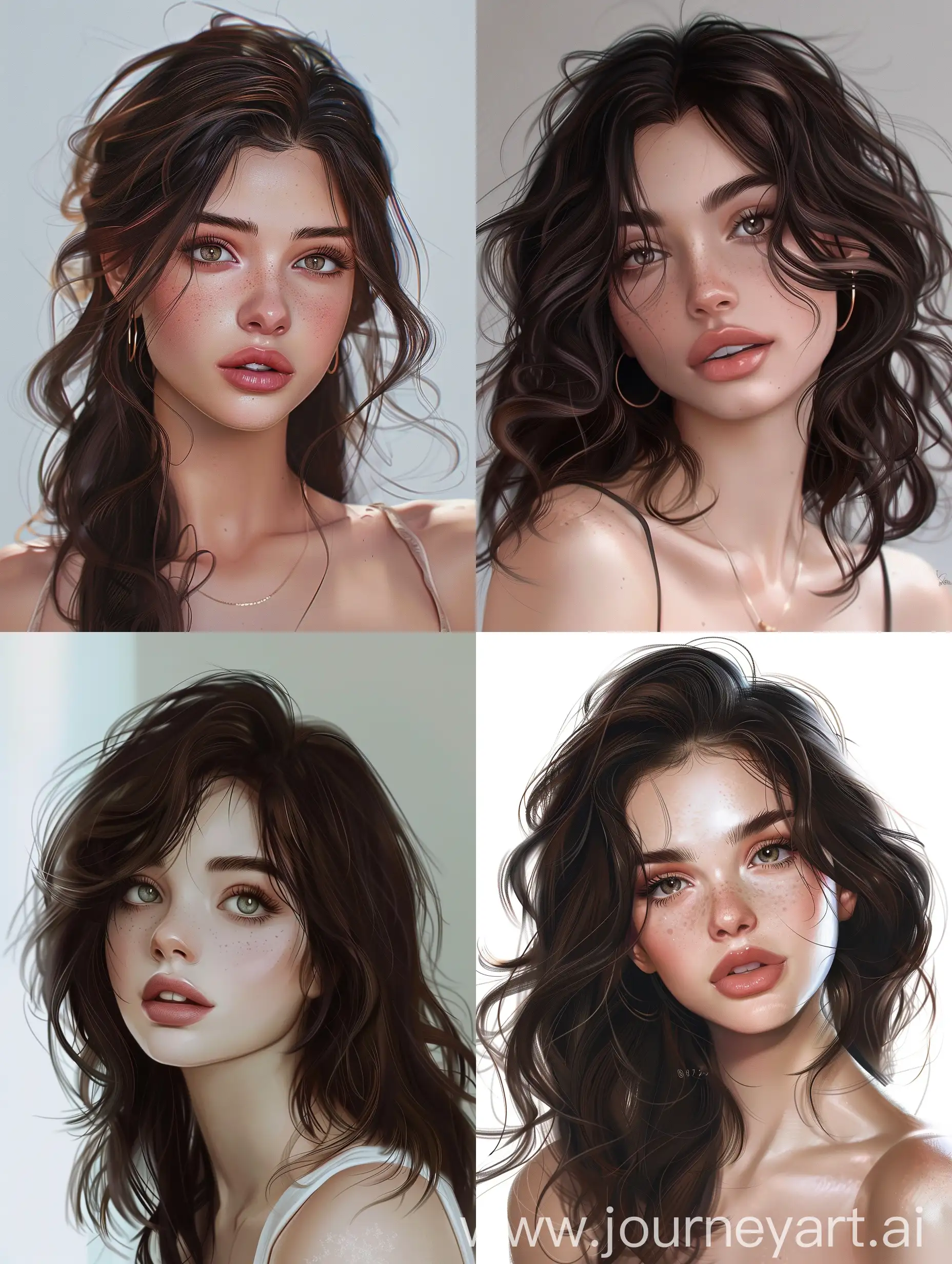 Anime-Portrait-of-Natural-Caucasian-Beauty-with-Dark-Brown-Hair