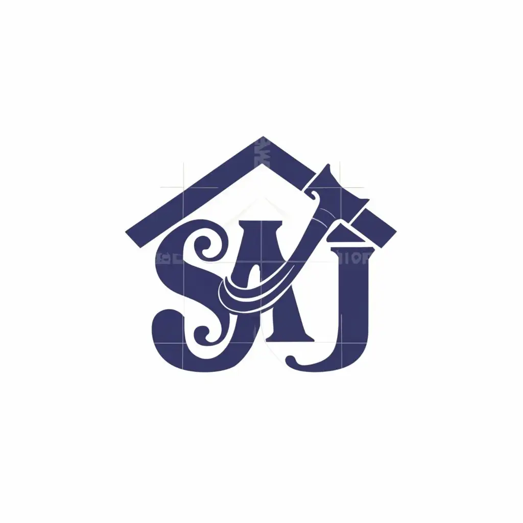 a logo design, with the text 'SAJ', main symbol:CREATIONS AND CRAFT, Moderate, to be used in Home Family industry, clear background