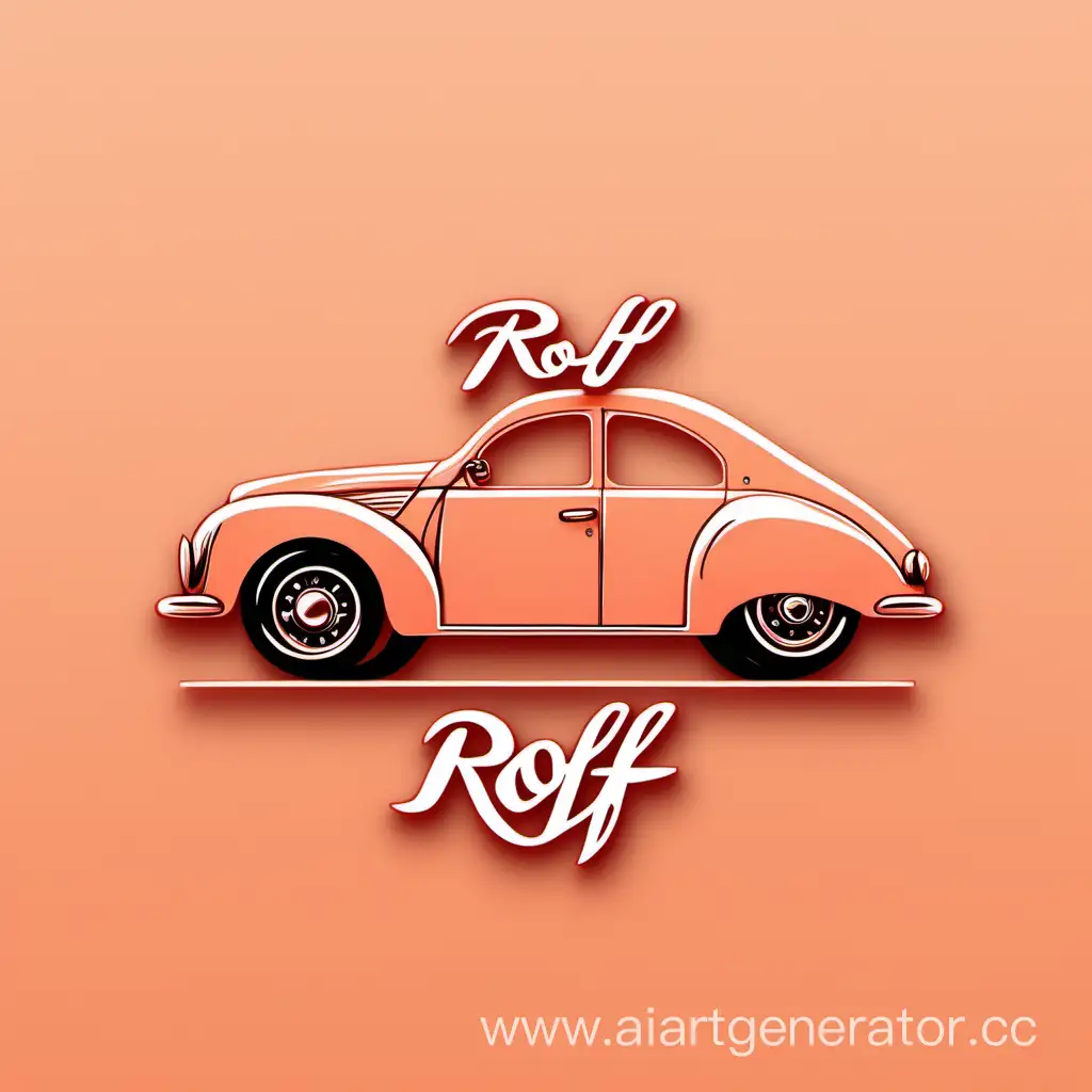 ROLF-Brand-Logo-in-Elegant-Peach-with-Striking-Car-Design