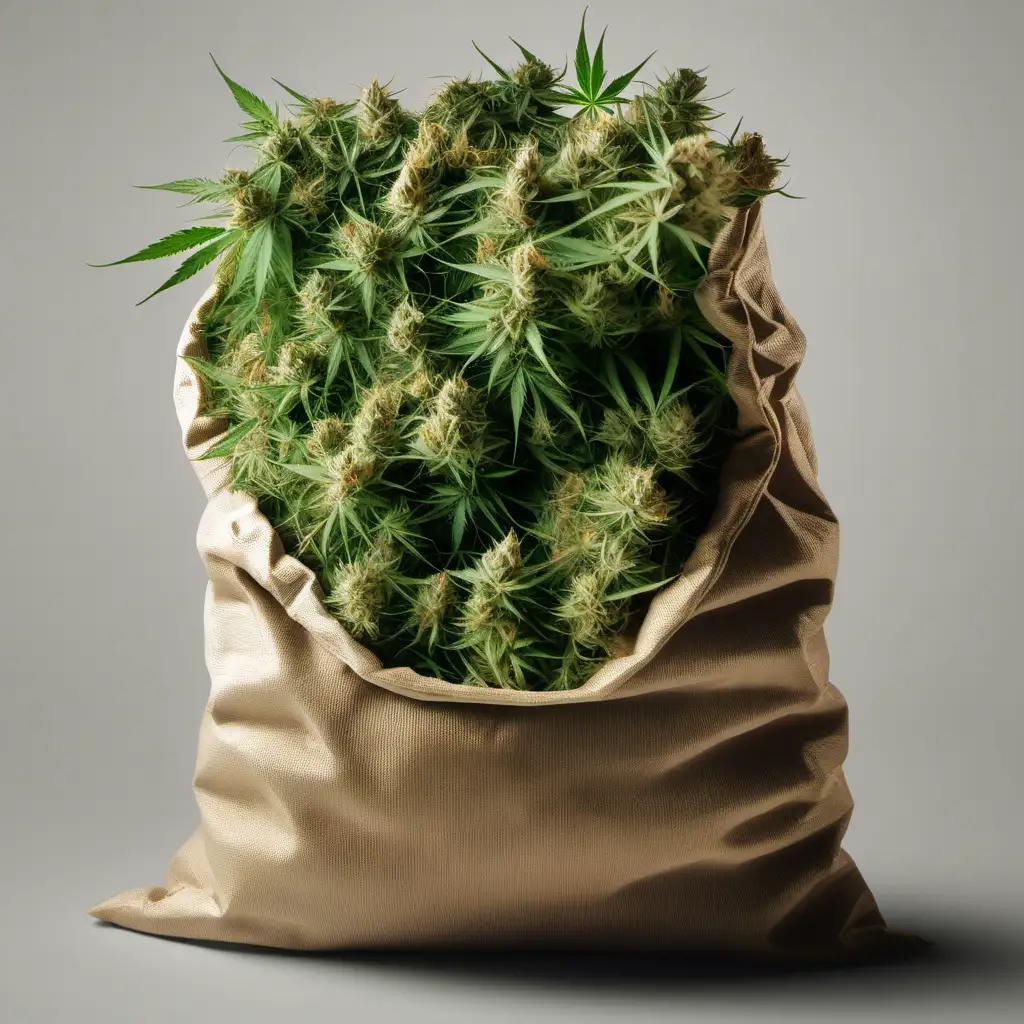 Image of a sac filled with weed.