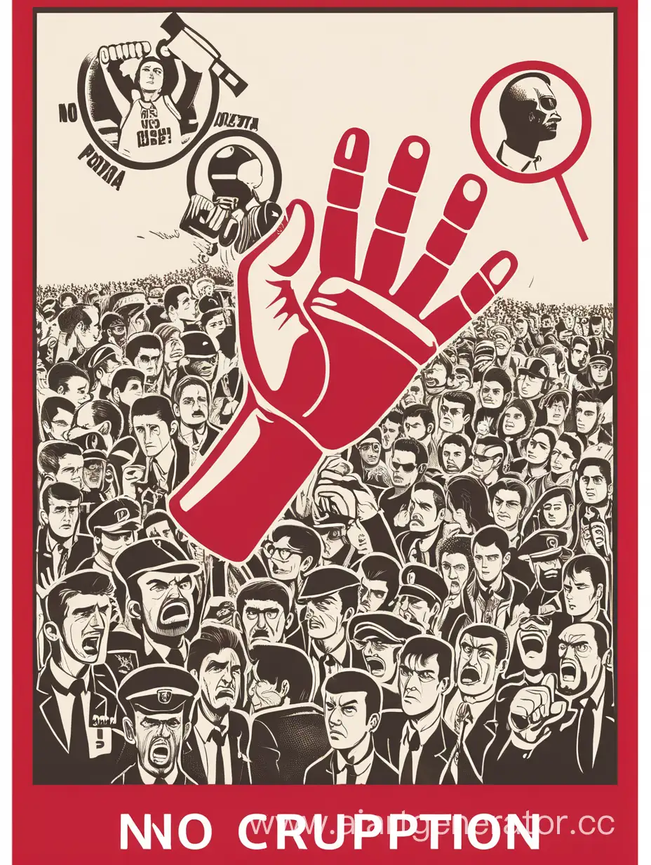 плакат на тему "Борьба с коррупцией" с надписью "Нет коррупции!"