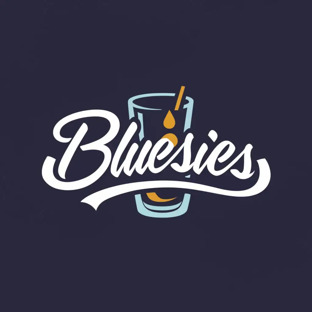 LOGO-Design-For-Bluesies-Vibrant-Shot-Glass-Emblem-for-Retail-Brand