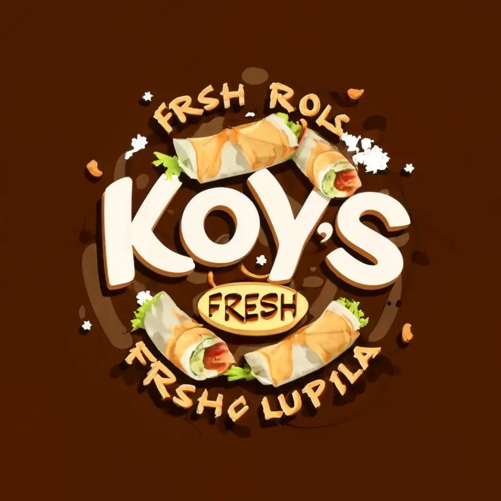 LOGO-Design-for-Koys-Fresh-Lumpia-Vibrant-Spring-Rolls-Emblem-on-a-Clear-Background