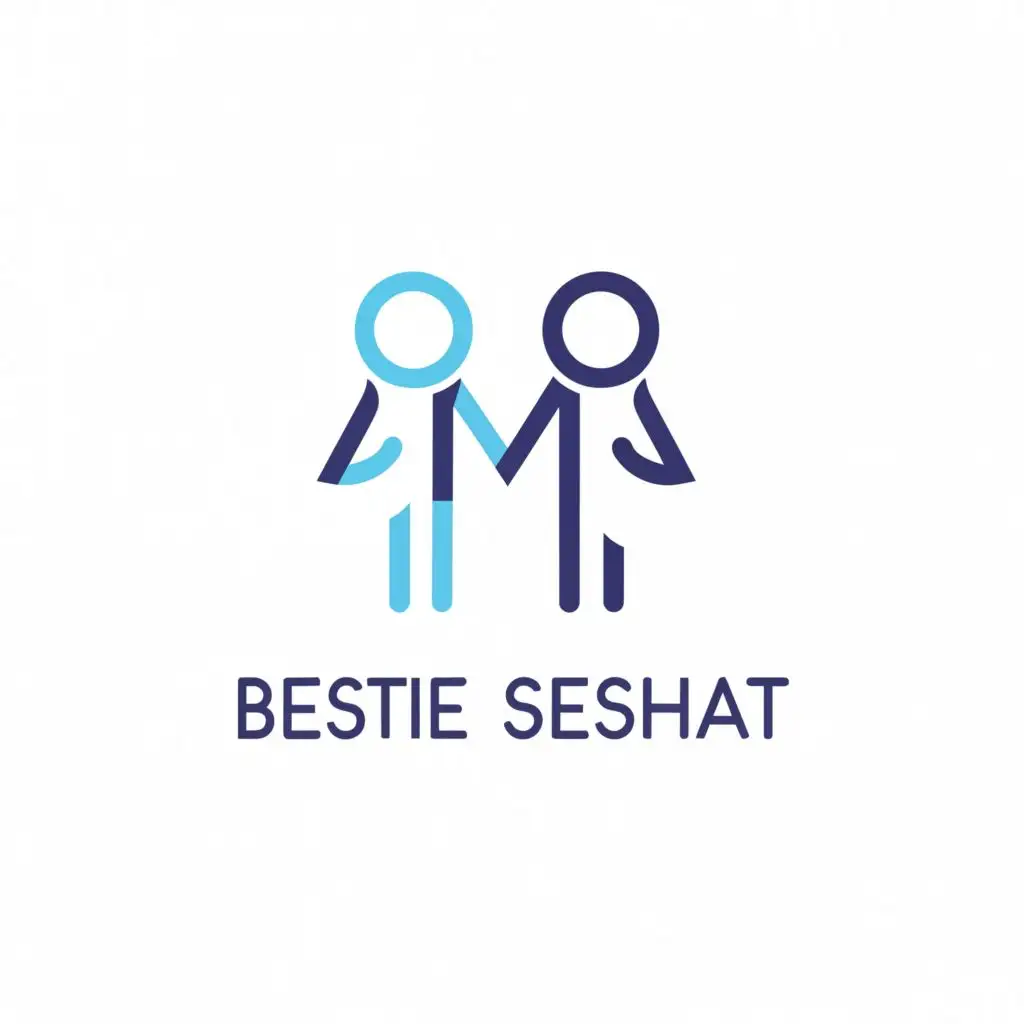 a logo design,with the text """"
Bestie Sehat
"""", main symbol:2 friend and medical,Moderate,clear background