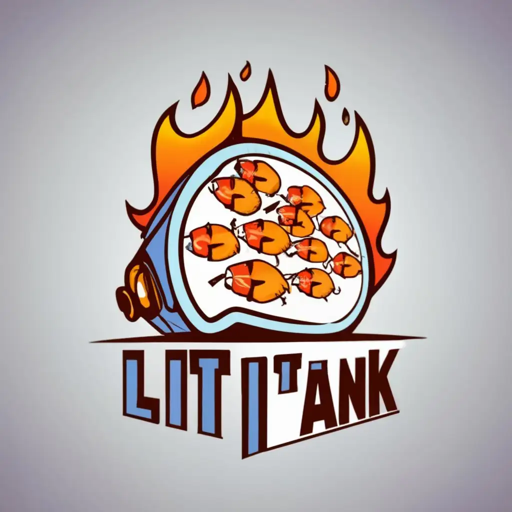 logo, fish tank, on fire, with the text "Lit Tank", typography, be used in Finance industry