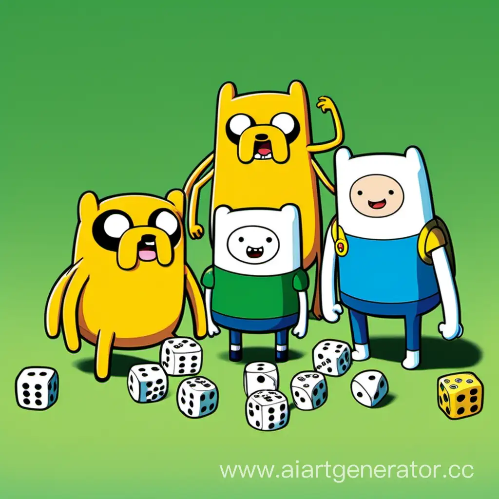 Adventure-Time-Characters-Finn-Jake-and-BMO-Animated-Playing-Dice