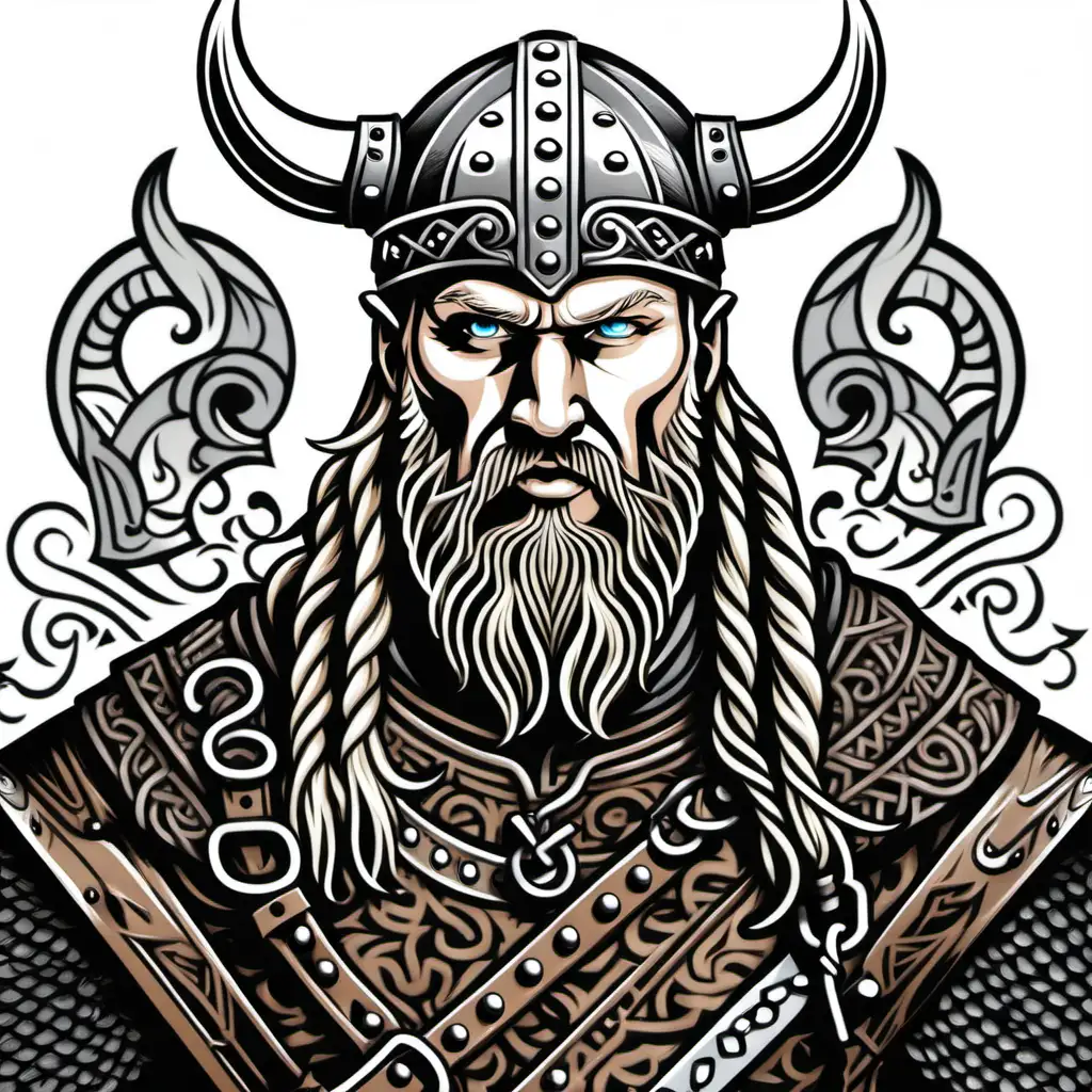 Viking Ragnar Lockbrock Vector Illustration